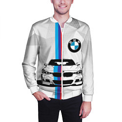 Бомбер мужской BMW БМВ M PERFORMANCE, цвет: 3D-белый — фото 2