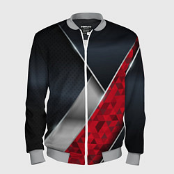 Мужской бомбер 3D BLACK AND RED METAL