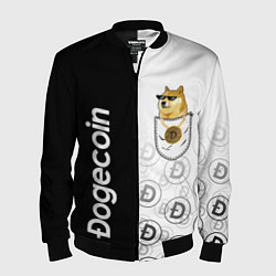 Бомбер мужской DOGECOIN DOGE КАРМАН, цвет: 3D-черный