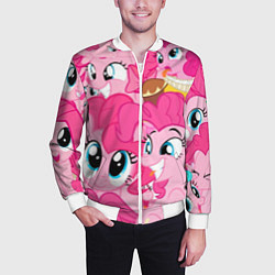 Бомбер мужской Pinkie Pie pattern, цвет: 3D-белый — фото 2