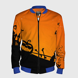 Бомбер мужской Хэллоуин, цвет: 3D-синий