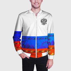 Бомбер мужской Russia 3, цвет: 3D-белый — фото 2