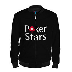 Бомбер мужской Poker Stars, цвет: 3D-черный