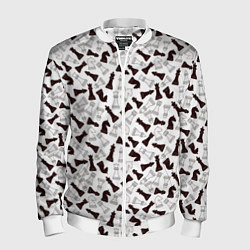 Бомбер мужской Шахматные Фигуры, цвет: 3D-белый