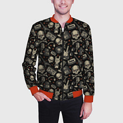 Бомбер мужской Scull pattern rock, цвет: 3D-красный — фото 2