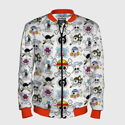 Бомбер мужской Веселые Роджеры пиратов Соломенной Шляпы, цвет: 3D-красный