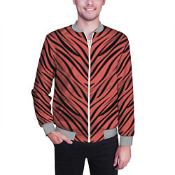 Бомбер мужской Полосатый тигровый узор, цвет: 3D-меланж — фото 2