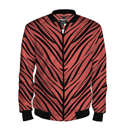 Бомбер мужской Полосатый тигровый узор, цвет: 3D-черный