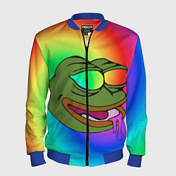 Бомбер мужской Pepe rainbow, цвет: 3D-синий