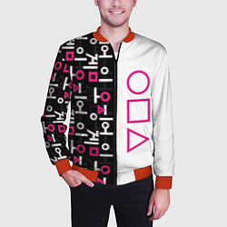 Бомбер мужской Игра в кальмара: Стражи, цвет: 3D-красный — фото 2