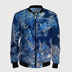 Бомбер мужской Снежинки макро snowflakes macro, цвет: 3D-черный