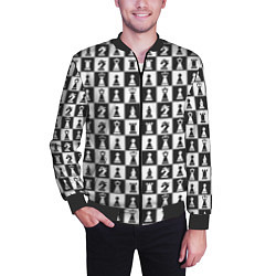 Бомбер мужской Шахматы Шахматные Фигуры, цвет: 3D-черный — фото 2