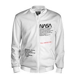 Бомбер мужской NASA БЕЛАЯ ФОРМА, цвет: 3D-белый