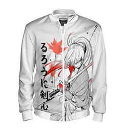 Бомбер мужской Rurouni Kenshin - Бродяга Кэнсин, цвет: 3D-белый