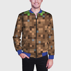 Бомбер мужской ЗЕМЛЯ DIRT MINECRAFT, цвет: 3D-синий — фото 2