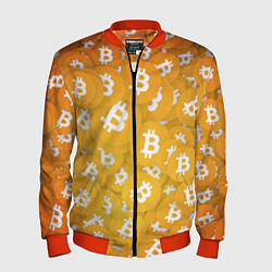 Бомбер мужской Биткоин текстура, цвет: 3D-красный