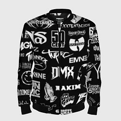 Бомбер мужской RAP & HIP HOP LOGOS, цвет: 3D-черный