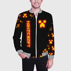 Бомбер мужской MINECRAFT ОГНЕННЫЙ КРИПЕР, цвет: 3D-меланж — фото 2