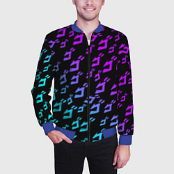 Бомбер мужской JOJOS BIZARRE ADVENTURE NEON PATTERN НЕОН УЗОР, цвет: 3D-синий — фото 2