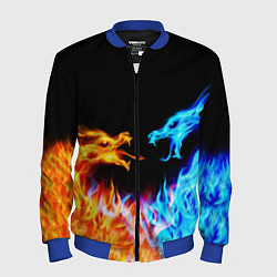 Бомбер мужской FIRE DRAGONS ОГНЕННЫЕ ДРАКОНЫ, цвет: 3D-синий