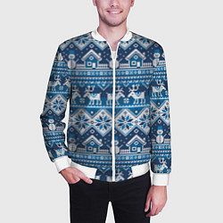 Бомбер мужской Christmas Pattern, цвет: 3D-белый — фото 2