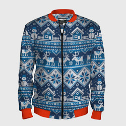 Бомбер мужской Christmas Pattern, цвет: 3D-красный