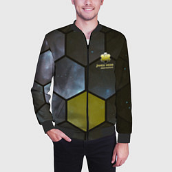 Бомбер мужской JWST space cell theme, цвет: 3D-черный — фото 2