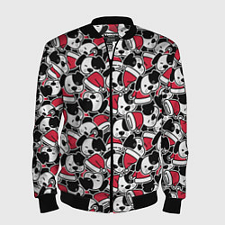 Бомбер мужской Щенки и красные колпаки, цвет: 3D-черный