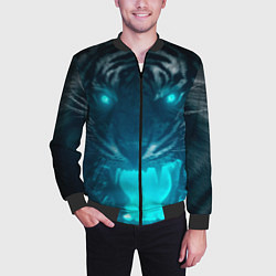 Бомбер мужской Неоновый водяной тигр 2022, цвет: 3D-черный — фото 2