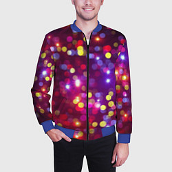 Бомбер мужской ПРАЗДНИЧНЫЕ ОГОНЬКИ НОВЫЙ ГОД 2022, цвет: 3D-синий — фото 2