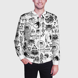 Бомбер мужской THE WITCHER LOGOBOMBING ЧЁРНО БЕЛЫЙ ВЕДЬМАК ПАТТЕР, цвет: 3D-белый — фото 2
