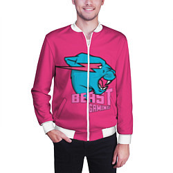 Бомбер мужской Mr Beast Gaming Full Print Pink edition, цвет: 3D-белый — фото 2