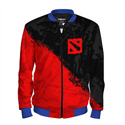 Бомбер мужской DOTA 2 RED LOGO, БРЫЗГИ КРАСОК, цвет: 3D-синий