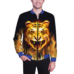 Бомбер мужской Тигр В Пламени, цвет: 3D-синий — фото 2