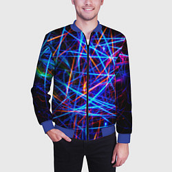 Бомбер мужской NEON LINES Glowing Lines Effect, цвет: 3D-синий — фото 2