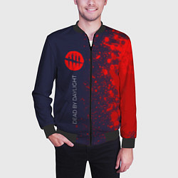 Бомбер мужской DEAD BY DAYLIGHT - Брызги По вертикали, цвет: 3D-черный — фото 2