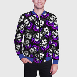 Бомбер мужской JOJO KILLER QUEEN КОРОЛЕВА УБИЙЦА УЗОР, цвет: 3D-синий — фото 2