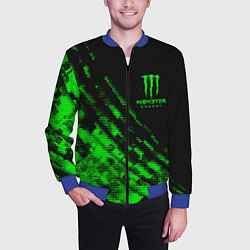 Бомбер мужской Monster Energy Текстура, цвет: 3D-синий — фото 2