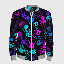 Бомбер мужской Следы неоновых рук, цвет: 3D-меланж