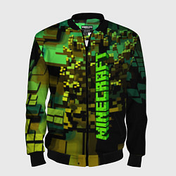 Бомбер мужской Minecraft, pattern 2022, цвет: 3D-черный