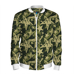Бомбер мужской Star camouflage, цвет: 3D-белый