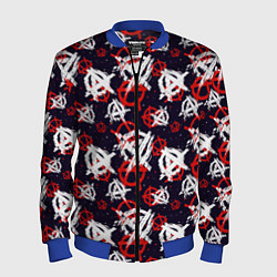Бомбер мужской Анархия текстура, цвет: 3D-синий