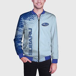 Бомбер мужской Subaru - Субару, цвет: 3D-синий — фото 2