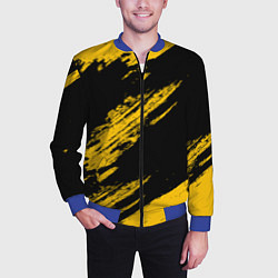 Бомбер мужской BLACK AND YELLOW GRUNGE ГРАНЖ, цвет: 3D-синий — фото 2