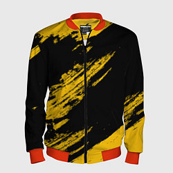 Бомбер мужской BLACK AND YELLOW GRUNGE ГРАНЖ, цвет: 3D-красный