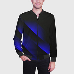 Бомбер мужской Blue Fade 3D Синий градиент, цвет: 3D-черный — фото 2
