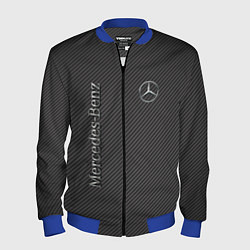 Бомбер мужской Mercedes карбоновые полосы, цвет: 3D-синий