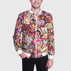 Бомбер мужской Ахегао с щупальцами в цвете, цвет: 3D-белый — фото 2