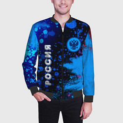 Бомбер мужской РОССИЯ - ГЕРБ - Арт 6, цвет: 3D-черный — фото 2