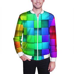 Бомбер мужской Color geometrics pattern Vanguard, цвет: 3D-белый — фото 2
